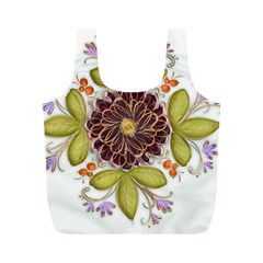 Flowers Decorative Flowers Pattern Full Print Recycle Bag (m) by Pakrebo