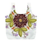 Flowers Decorative Flowers Pattern Full Print Recycle Bag (L) Front