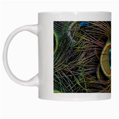 Peacock Tail Feathers Close Up White Mugs by Pakrebo