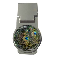 Peacock Tail Feathers Close Up Money Clips (round)  by Pakrebo