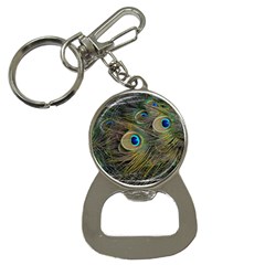 Peacock Tail Feathers Close Up Bottle Opener Key Chains by Pakrebo