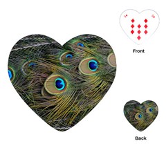 Peacock Tail Feathers Close Up Playing Cards (heart) by Pakrebo