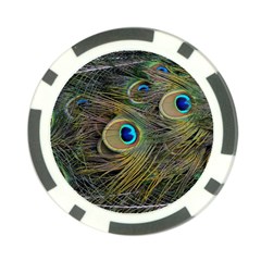 Peacock Tail Feathers Close Up Poker Chip Card Guard by Pakrebo