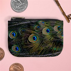 Peacock Tail Feathers Close Up Mini Coin Purse by Pakrebo