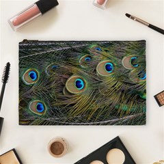 Peacock Tail Feathers Close Up Cosmetic Bag (large)