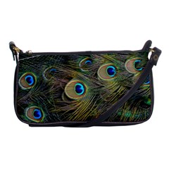 Peacock Tail Feathers Close Up Shoulder Clutch Bag by Pakrebo