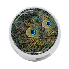 Peacock Tail Feathers Close Up 4-port Usb Hub (one Side) by Pakrebo