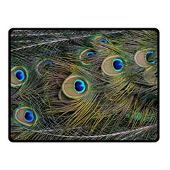 Peacock Tail Feathers Close Up Double Sided Fleece Blanket (small)  by Pakrebo