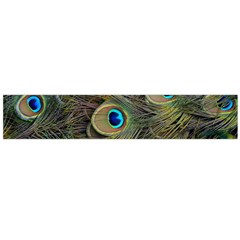 Peacock Tail Feathers Close Up Large Flano Scarf  by Pakrebo