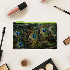 Peacock Tail Feathers Close Up Cosmetic Bag (xs) by Pakrebo