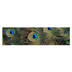 Peacock Tail Feathers Close Up Satin Scarf (oblong) by Pakrebo