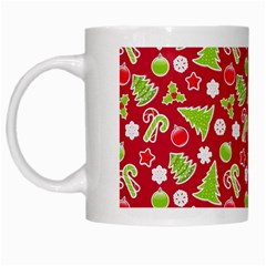 Christmas Paper Scrapbooking Pattern White Mugs