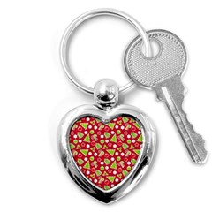 Christmas Paper Scrapbooking Pattern Key Chains (heart)  by Pakrebo