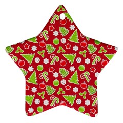 Christmas Paper Scrapbooking Pattern Star Ornament (two Sides) by Pakrebo