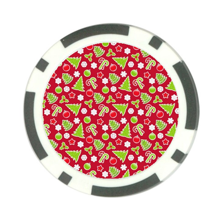 Christmas Paper Scrapbooking Pattern Poker Chip Card Guard