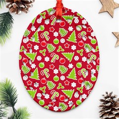 Christmas Paper Scrapbooking Pattern Ornament (oval Filigree) by Pakrebo