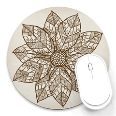 Flower Mandala Christmas Xmas Round Mousepads by Pakrebo