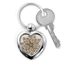 Flower Mandala Christmas Xmas Key Chains (heart)  by Pakrebo