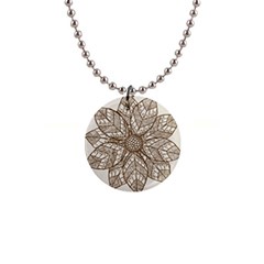 Flower Mandala Christmas Xmas 1  Button Necklace by Pakrebo