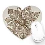 Flower Mandala Christmas Xmas Heart Mousepads Front