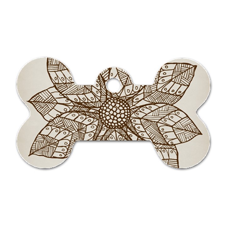 Flower Mandala Christmas Xmas Dog Tag Bone (Two Sides)