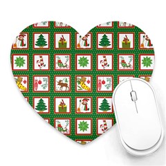 Christmas Paper Christmas Pattern Heart Mousepads by Pakrebo