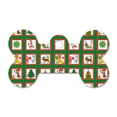 Christmas Paper Christmas Pattern Dog Tag Bone (two Sides) by Pakrebo