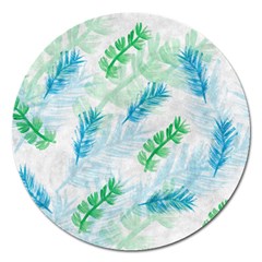 Pattern Feather Fir Colorful Color Magnet 5  (round) by Pakrebo