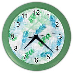 Pattern Feather Fir Colorful Color Color Wall Clock