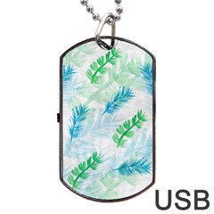 Pattern Feather Fir Colorful Color Dog Tag Usb Flash (one Side) by Pakrebo