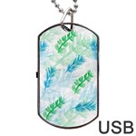 Pattern Feather Fir Colorful Color Dog Tag USB Flash (One Side) Front