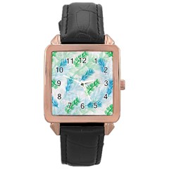 Pattern Feather Fir Colorful Color Rose Gold Leather Watch  by Pakrebo