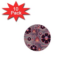 Background Floral Flower Stylised 1  Mini Buttons (10 Pack)  by Pakrebo