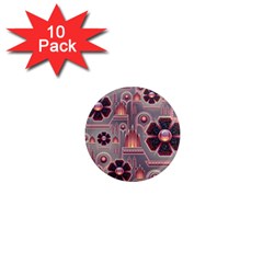 Background Floral Flower Stylised 1  Mini Magnet (10 Pack)  by Pakrebo