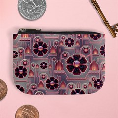 Background Floral Flower Stylised Mini Coin Purse