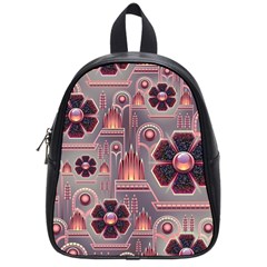 Background Floral Flower Stylised School Bag (small) by Pakrebo