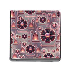 Background Floral Flower Stylised Memory Card Reader (square 5 Slot) by Pakrebo