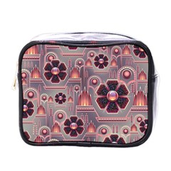 Background Floral Flower Stylised Mini Toiletries Bag (one Side)