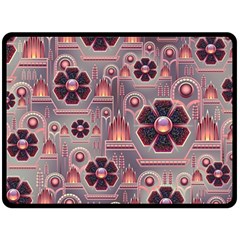 Background Floral Flower Stylised Fleece Blanket (large) 