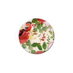 Christmas Bird Floral Berry Golf Ball Marker by Pakrebo