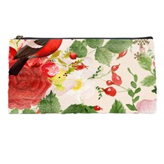 Christmas Bird Floral Berry Pencil Cases by Pakrebo