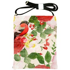 Christmas Bird Floral Berry Shoulder Sling Bag by Pakrebo