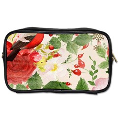 Christmas Bird Floral Berry Toiletries Bag (one Side)