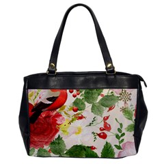 Christmas Bird Floral Berry Oversize Office Handbag by Pakrebo