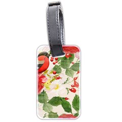 Christmas Bird Floral Berry Luggage Tags (two Sides)