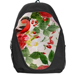 Christmas Bird Floral Berry Backpack Bag by Pakrebo