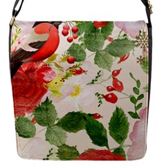 Christmas Bird Floral Berry Flap Closure Messenger Bag (s) by Pakrebo