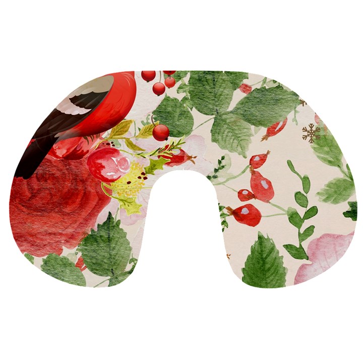 Christmas Bird Floral Berry Travel Neck Pillows