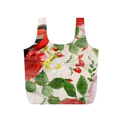 Christmas Bird Floral Berry Full Print Recycle Bag (s) by Pakrebo