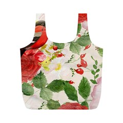 Christmas Bird Floral Berry Full Print Recycle Bag (m) by Pakrebo